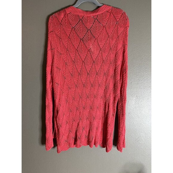 Easel Boutique Medium M Tunic Oversized‎ V-Neck Sweater Dark Peach Womens - Picture 4 of 6